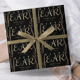 Papel De Presente Presente do 50º aniversário Dourado de casamento