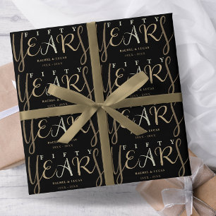 Papel De Presente Presente do 50º aniversário Dourado de casamento