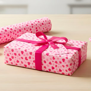 Papel De Presente Presente do Dia dos Namorados com Corações em Aqua