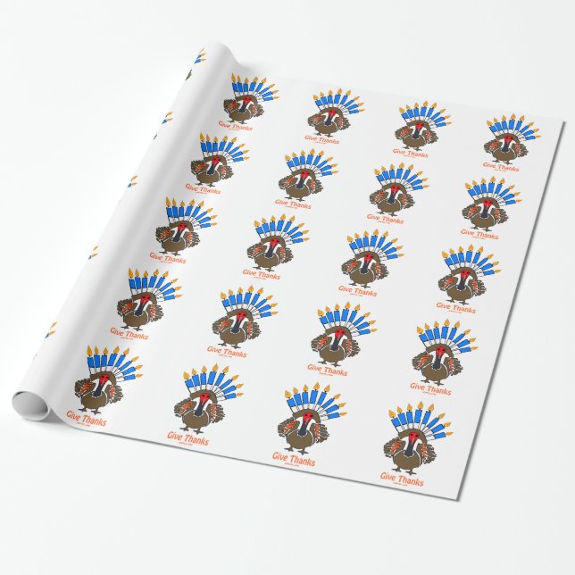 Papel De Presente Presente do menorah do peru de Thanksanukkah (Desenrolado)
