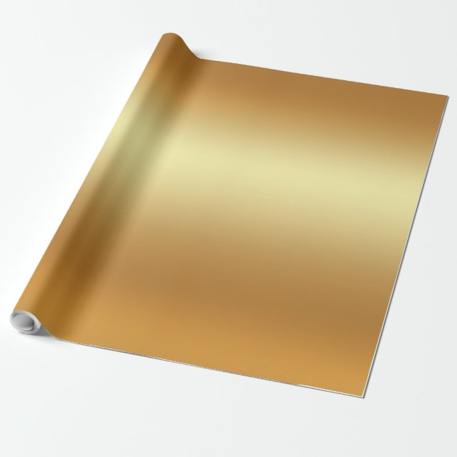 Papel De Presente Presente dourado moderno elegante Dourado do falso (Desenrolado)