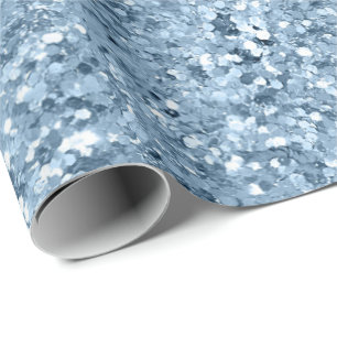 Papel De Presente Presente Elegante com Brilho Azul para Ela