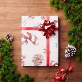 Papel De Presente Presente Elegante De Floco De Neve De Natal Pensad
