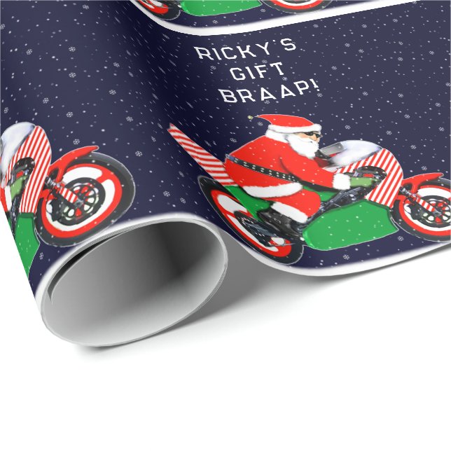 Papel De Presente Presente engraçado de motocicleta (Ponta do rolo)