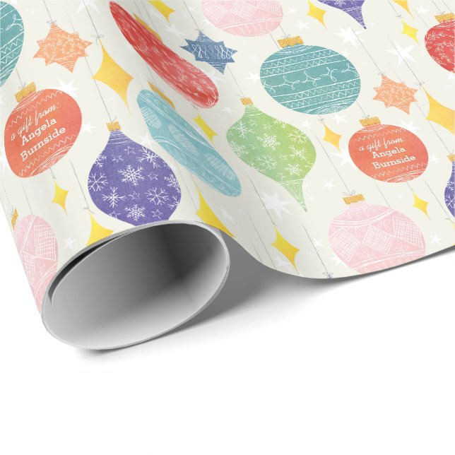 Papel De Presente Presente feito sob encomenda do texto do Natal do (Ponta do rolo)