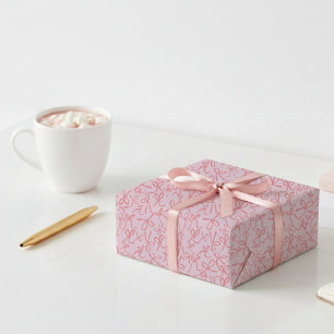 Papel De Presente Presente Feminino com Laços Rosa Fofos e Caprichos
