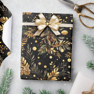 Papel De Presente Presente Festivo Elegante Dourado de Natal