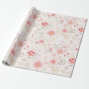 Papel De Presente Presente Floral Cottagecore Meadowcore