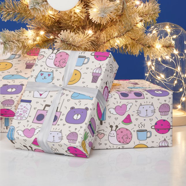 Papel De Presente Presente Fofo para Crianças, Bebês e Chás de Bebê (Feriados)