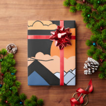 Presente Geométrico do Sunset da Montanha abstrato