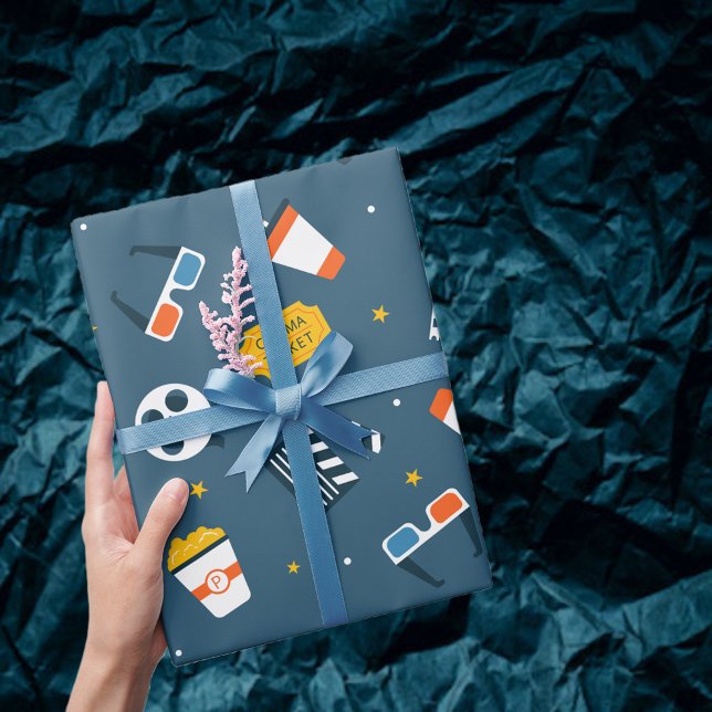 Papel De Presente Presente Icônico da Noite de Filme (Criador carregado)