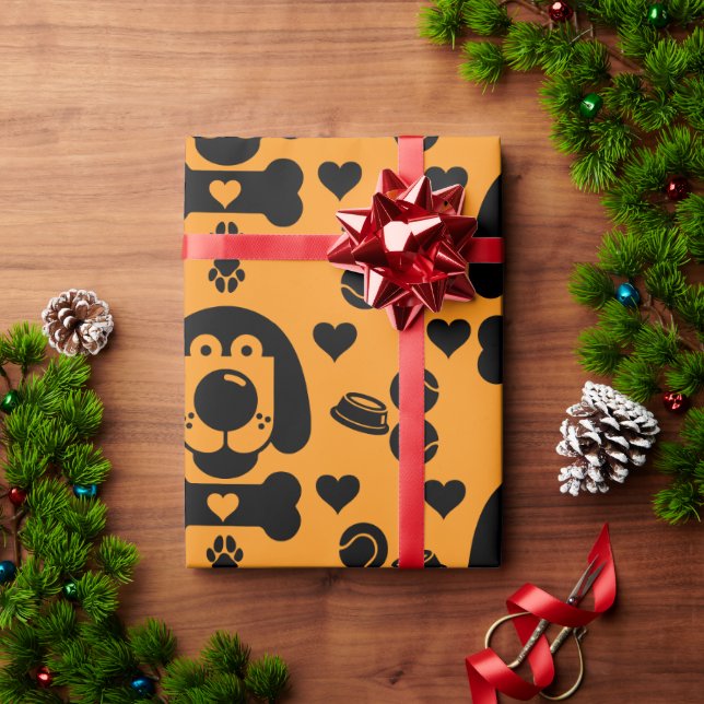 Papel De Presente Presente no cão (Presente de Natal)