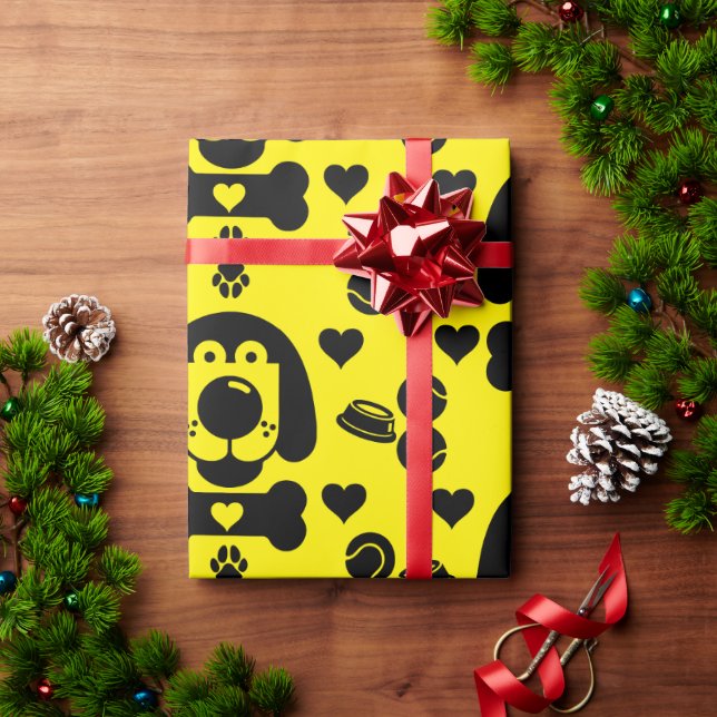 Papel De Presente Presente no cão (Presente de Natal)
