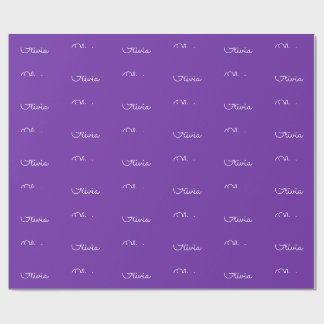 Papel De Presente Presente Nome Personalizado Meninas Roxo