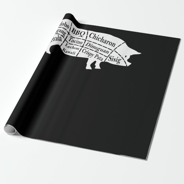 Papel De Presente Presente para Comidas de peças de porcas CHURRASCO (Desenrolado)