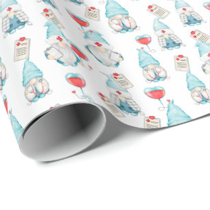 Papel De Presente Presente para Enfermeira Gnomo Fofa Equipe Médica