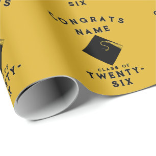 Papel De Presente Presente para graduação Dourada 2025