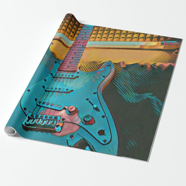 Papel De Presente Presente para marido guitarrista (Desenrolado)