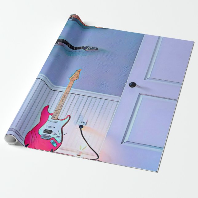 Papel De Presente Presente para marido guitarrista (Desenrolado)