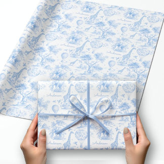 Papel De Presente Presente Personalizado de Chuvinha de Bebê Safari