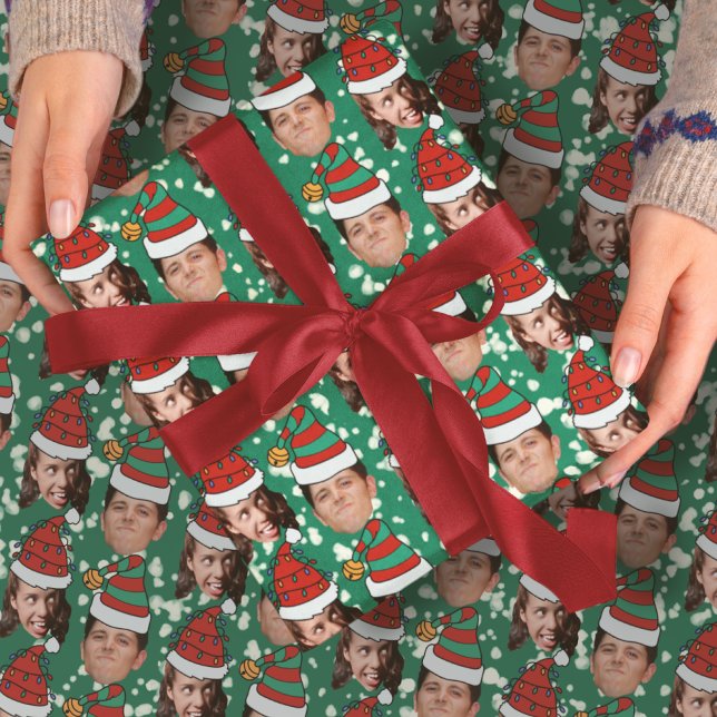 Papel De Presente Presente Personalizado de Dois Rostos Foto Engraça (Criador carregado)