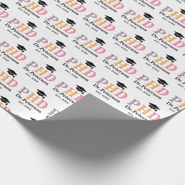 Papel De Presente Presente Personalizado de PHD ou Doutorado para Fo (Ponta)