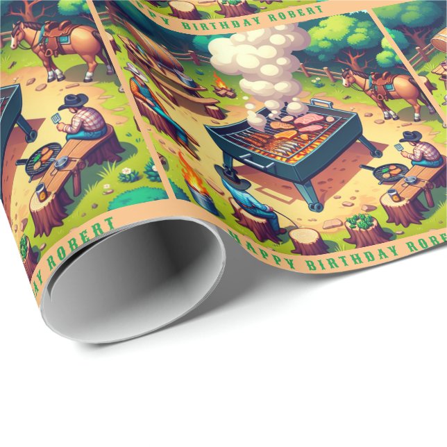 Papel De Presente Presente Personalizado do Cozinhar de Garotos-Cowb (Ponta do rolo)