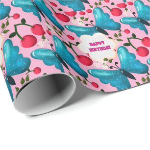 Papel De Presente Presente personalizado e customizado de borboleta 