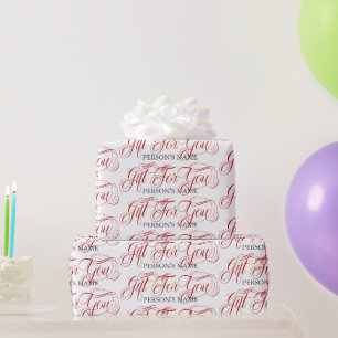 Papel De Presente Presente Personalizado Para Você Padrão de Tipogra