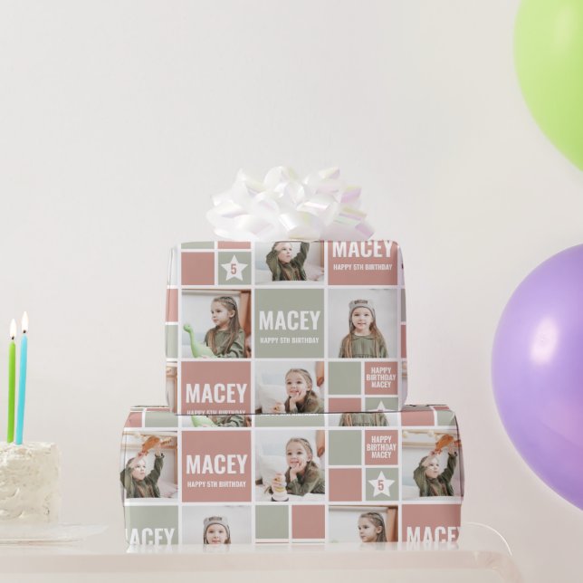 Papel De Presente Presente Personalizado Personalizado de Foto de An (Presentes para festas)