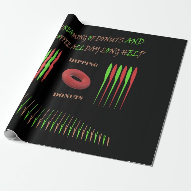 Papel De Presente Presente preto divertido Haloween com texto (Desenrolado)