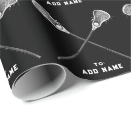 Papel De Presente Presente Preto Esportes Lacrosse