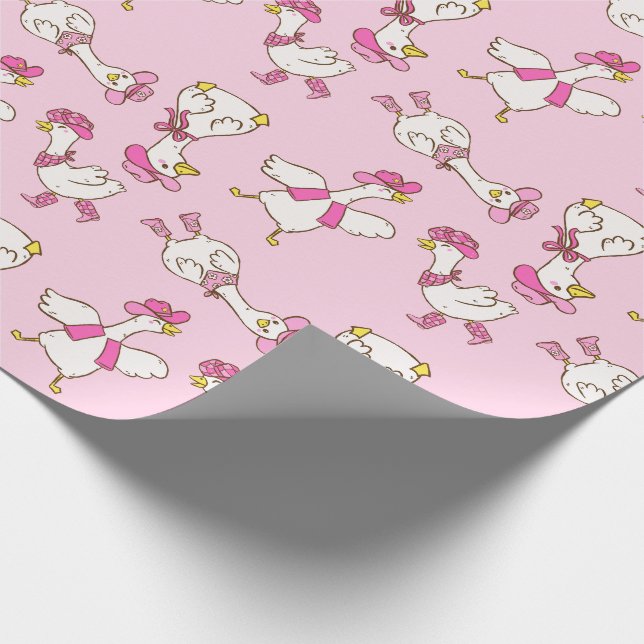 Papel De Presente Presente Rosa de Caubói Vaqueira Ganso Bobo (Ponta)