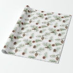 Papel De Presente Presente Rustic Winter Christmas Pinecone Branch<br><div class="desc">Pinecone de inverno russo empresta papel de embrulho para presentes.</div>