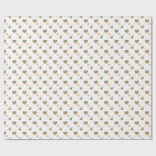 Papel De Presente Presente Temático de Abelha Melífera e Apicultor p