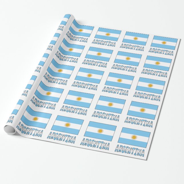 Papel De Presente Presente Tiled Bandeira Argentina (Desenrolado)