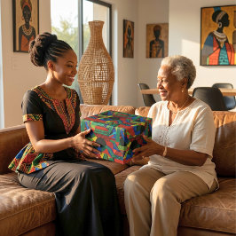 Papel De Presente Presente Tribal Africano Americano Vibrante Abstra