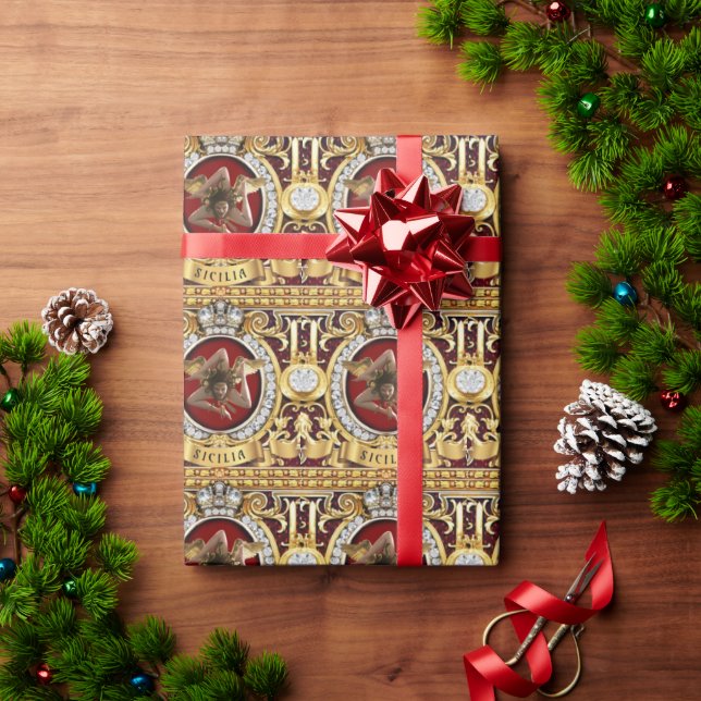 Papel De Presente Presente Trinacria Sicília (Presente de Natal)