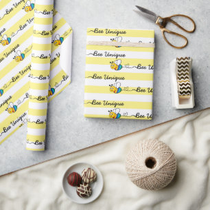 Papel De Presente Presente Únique de Abelha Fofa de Primavera para o