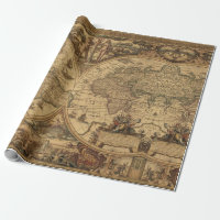 Presente velho do viajante do mapa do mundo das
