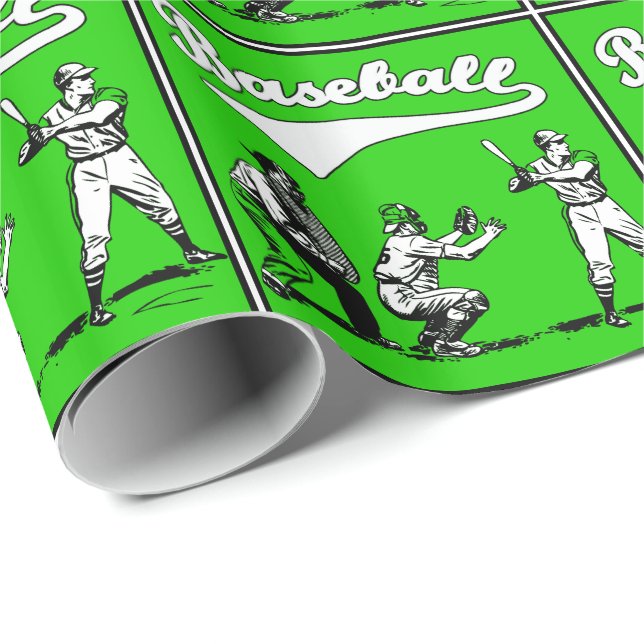 Papel De Presente Presente Verde de Umpire de Batedor de Beisebol (Ponta do rolo)