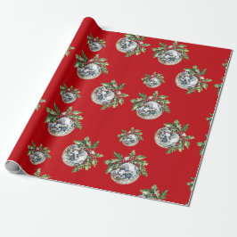 Papel De Presente Presente Vermelho de Natal do Feriado da Bola de D