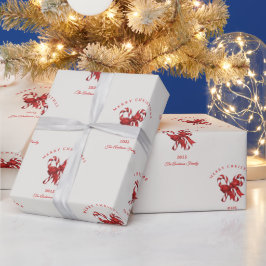 Papel De Presente Presente vermelho personalizado de Natal com benga
