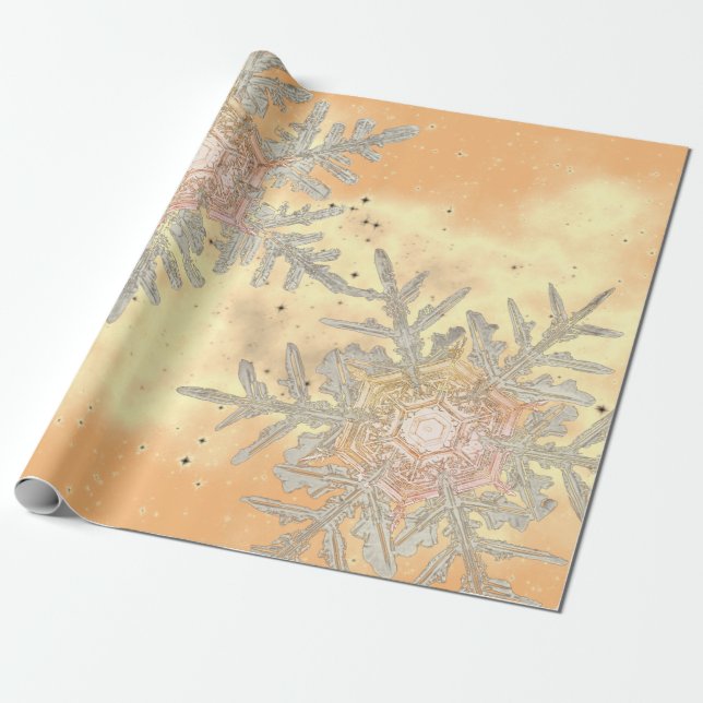 PAPEL DE PRESENTE PRESENTE WRAPPING WILSON BENTLEY SNOWFLAKES SUNSET (Desenrolado)