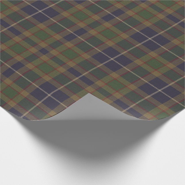 Papel De Presente Presente Xadrez de Tartan Azul Verde (Ponta)