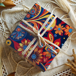 Papel De Presente Presentes Bohemianos de Paisley Floral para Aposen