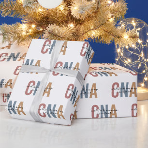 Papel De Presente Presentes CNA Retro Enfermeiro Auxiliar Certificad