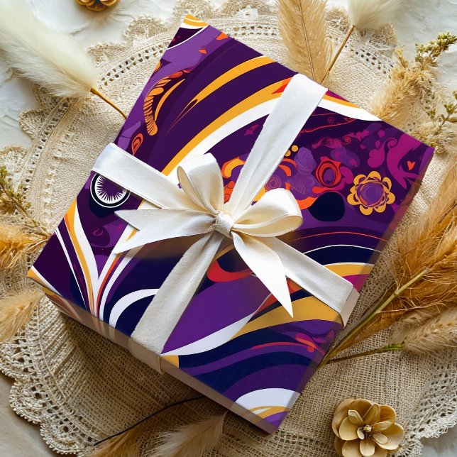 Papel De Presente Presentes com Redemoinhos Abstratos Psicodélicos p (Psychedelic Abstract Swirls Gifts for Busy Moms Wrapping Paper)