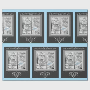 Papel De Presente Presentes da década de 1930 para a janela da loja 