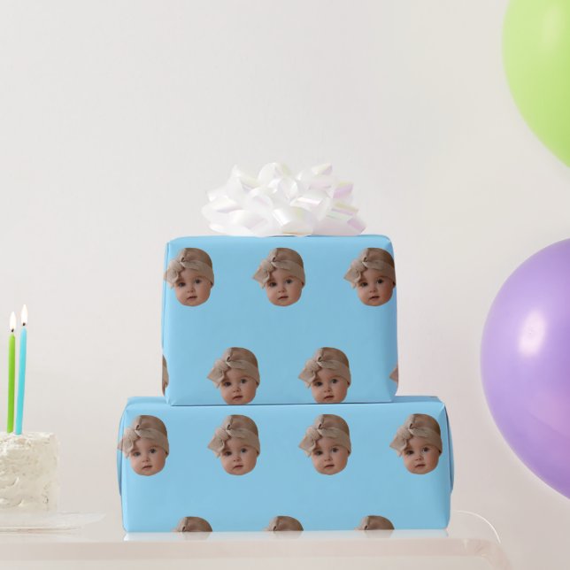 Papel De Presente Presentes de aniversário com foto personalizada do (Presentes para festas)